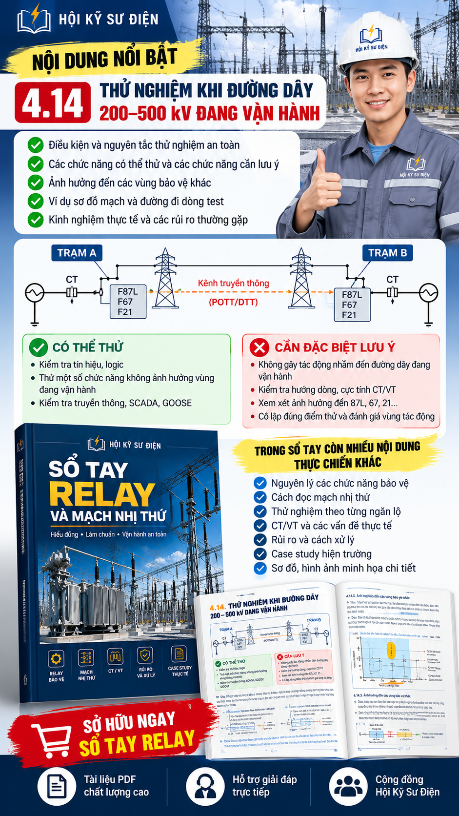 Thử nghiệm Relay khi đường dây 200–500 kV đang vận hành
